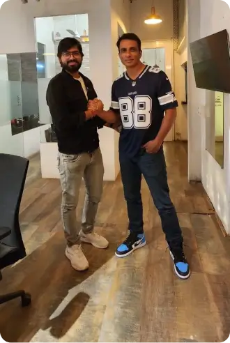 Founder Shivanshu Mishra with Celebrity 2